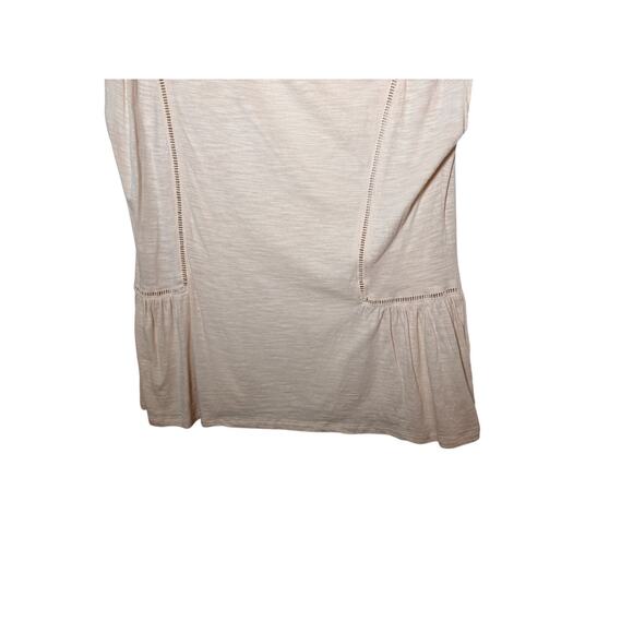 Banana Republic Size M Medium Malibu T-Shirt Tee Oatmeal Cap Sleeve Drop Waist - Picture 2 of 5